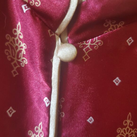 Oscar de la Renta Pink Label Long Sleeve Loungewear Sleep Button Silky Size L - Picture 3 of 13